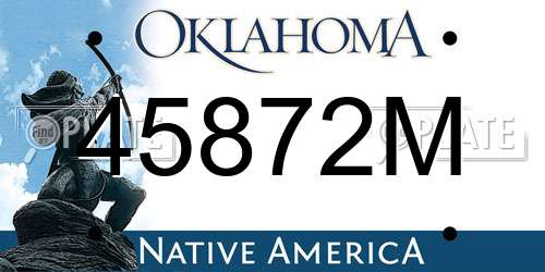 45872M Oklahoma License Plate