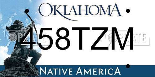 458TZM Oklahoma License Plate