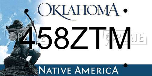 458ZTM Oklahoma License Plate
