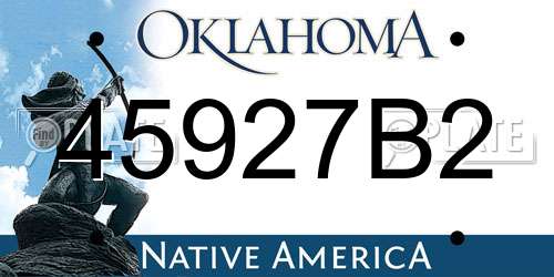 45927B2 Oklahoma License Plate
