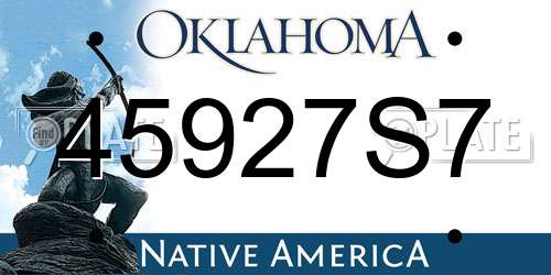 45927S7 Oklahoma License Plate
