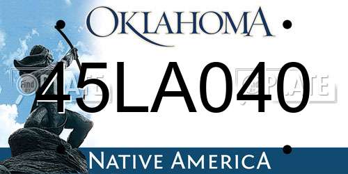 45LA040 Oklahoma License Plate