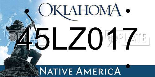 45LZ017 Oklahoma License Plate