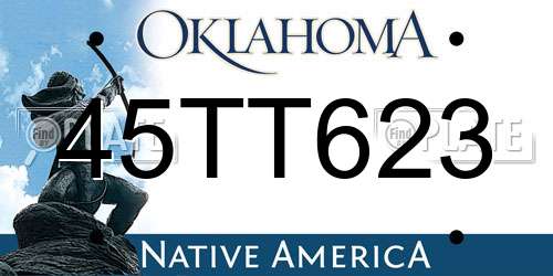 45TT623 Oklahoma License Plate