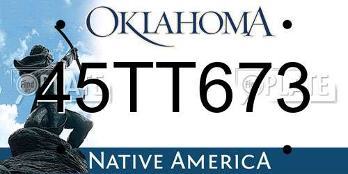 45TT673 Oklahoma License Plate