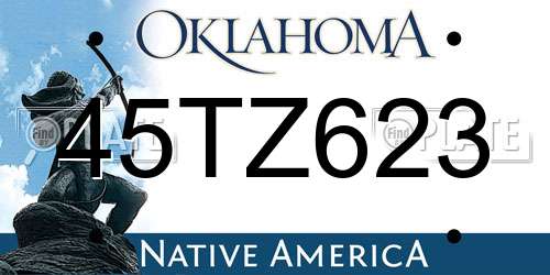 45TZ623 Oklahoma License Plate