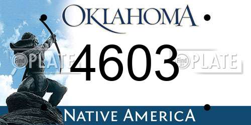 4603 Oklahoma License Plate