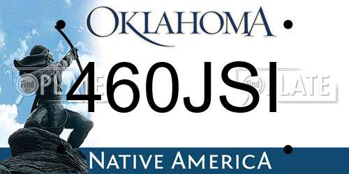 460JSI Oklahoma License Plate