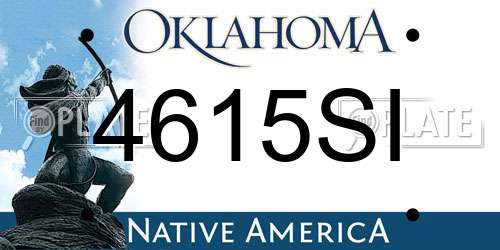 4615SI Oklahoma License Plate