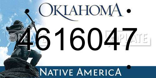 4616047 Oklahoma License Plate
