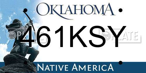461KSY Oklahoma License Plate