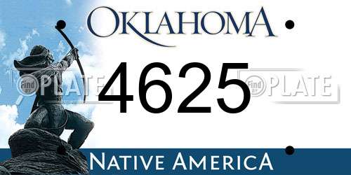 4625 Oklahoma License Plate