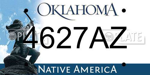 4627AZ Oklahoma License Plate