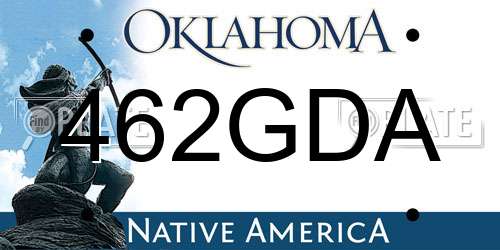 462GDA Oklahoma License Plate