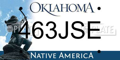 463JSE Oklahoma License Plate