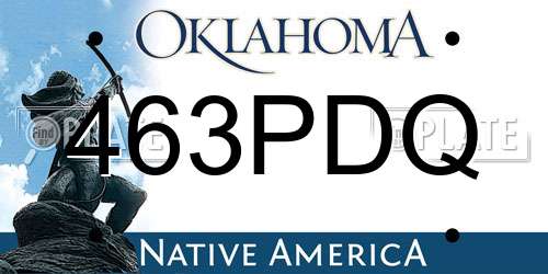 463PDQ Oklahoma License Plate