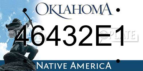 46432E1 Oklahoma License Plate