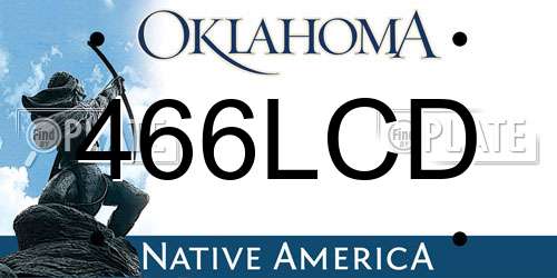 466LCD Oklahoma License Plate