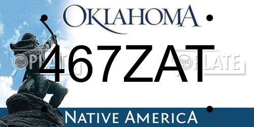 467ZAT Oklahoma License Plate