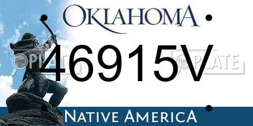 46915V Oklahoma License Plate