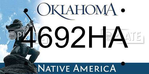 4692HA Oklahoma License Plate