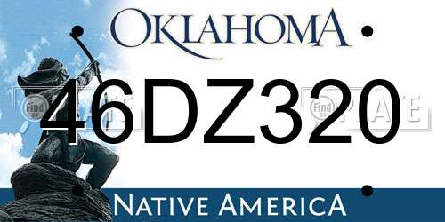 46DZ320 Oklahoma License Plate