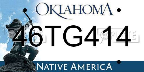 46TG414 Oklahoma License Plate