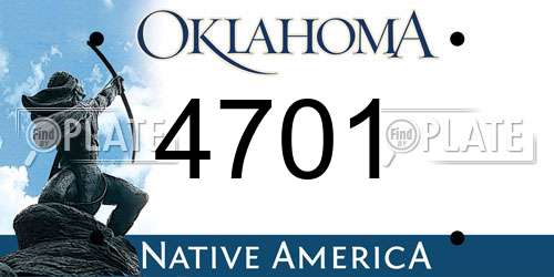 4701 Oklahoma License Plate