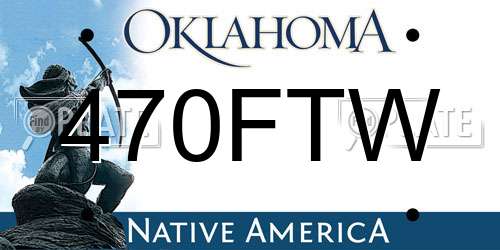 470FTW Oklahoma License Plate
