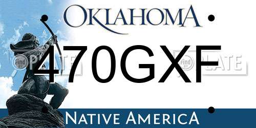 470GXF Oklahoma License Plate