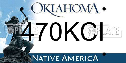 470KCI Oklahoma License Plate