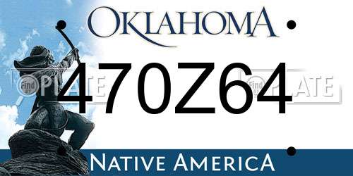 470Z64 Oklahoma License Plate
