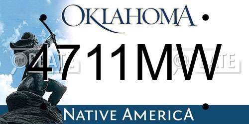 4711MW Oklahoma License Plate