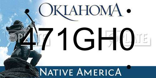 471GH0 Oklahoma License Plate