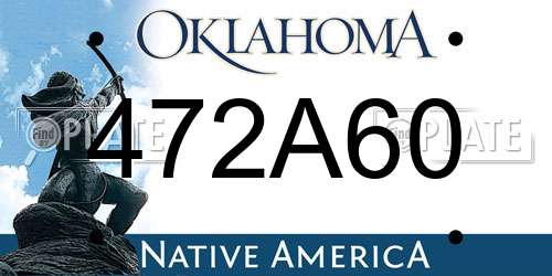 472A60 Oklahoma License Plate