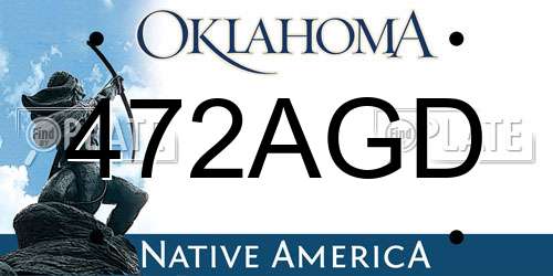 472AGD Oklahoma License Plate