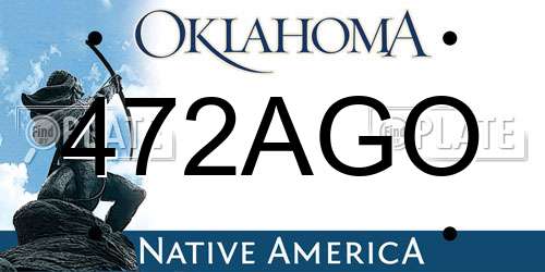 472AGO Oklahoma License Plate
