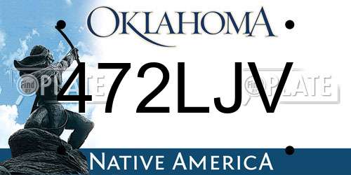 472LJV Oklahoma License Plate