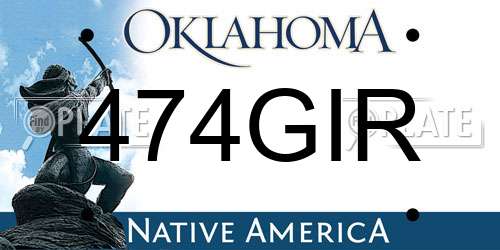 474GIR Oklahoma License Plate