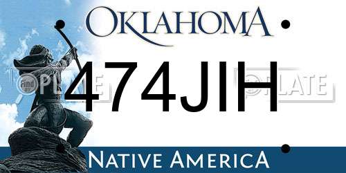 474JIH Oklahoma License Plate