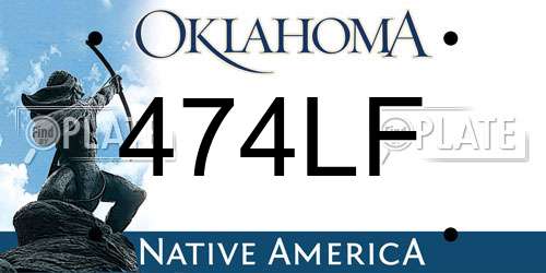 474LF Oklahoma License Plate