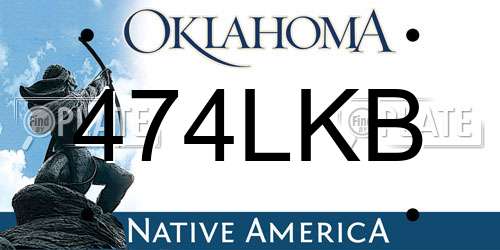 474LKB Oklahoma License Plate