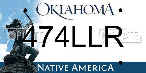 474LLR Oklahoma License Plate