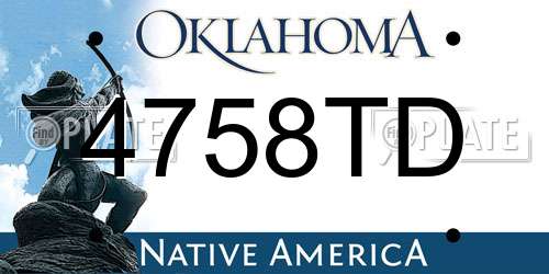 4758TD Oklahoma License Plate