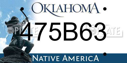 475B63 Oklahoma License Plate