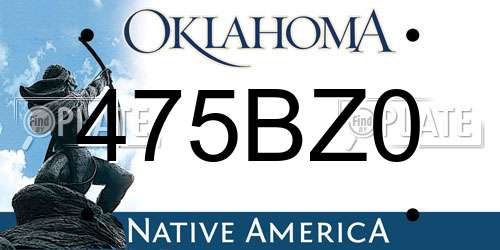 475BZ0 Oklahoma License Plate