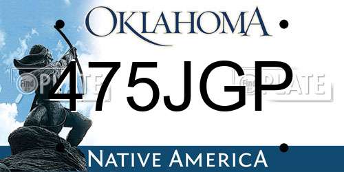 475JGP Oklahoma License Plate