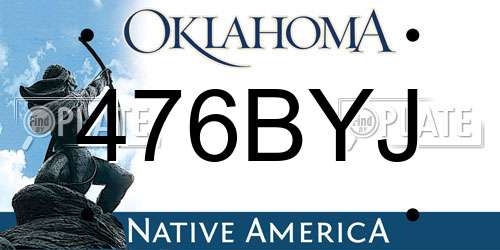 476BYJ Oklahoma License Plate