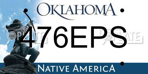 476EPS Oklahoma License Plate