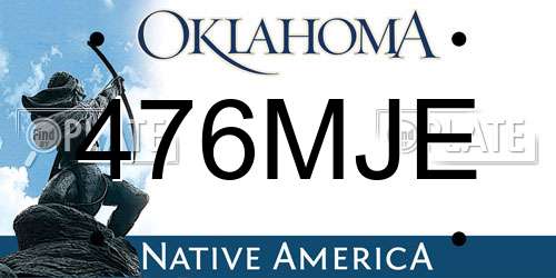 476MJE Oklahoma License Plate